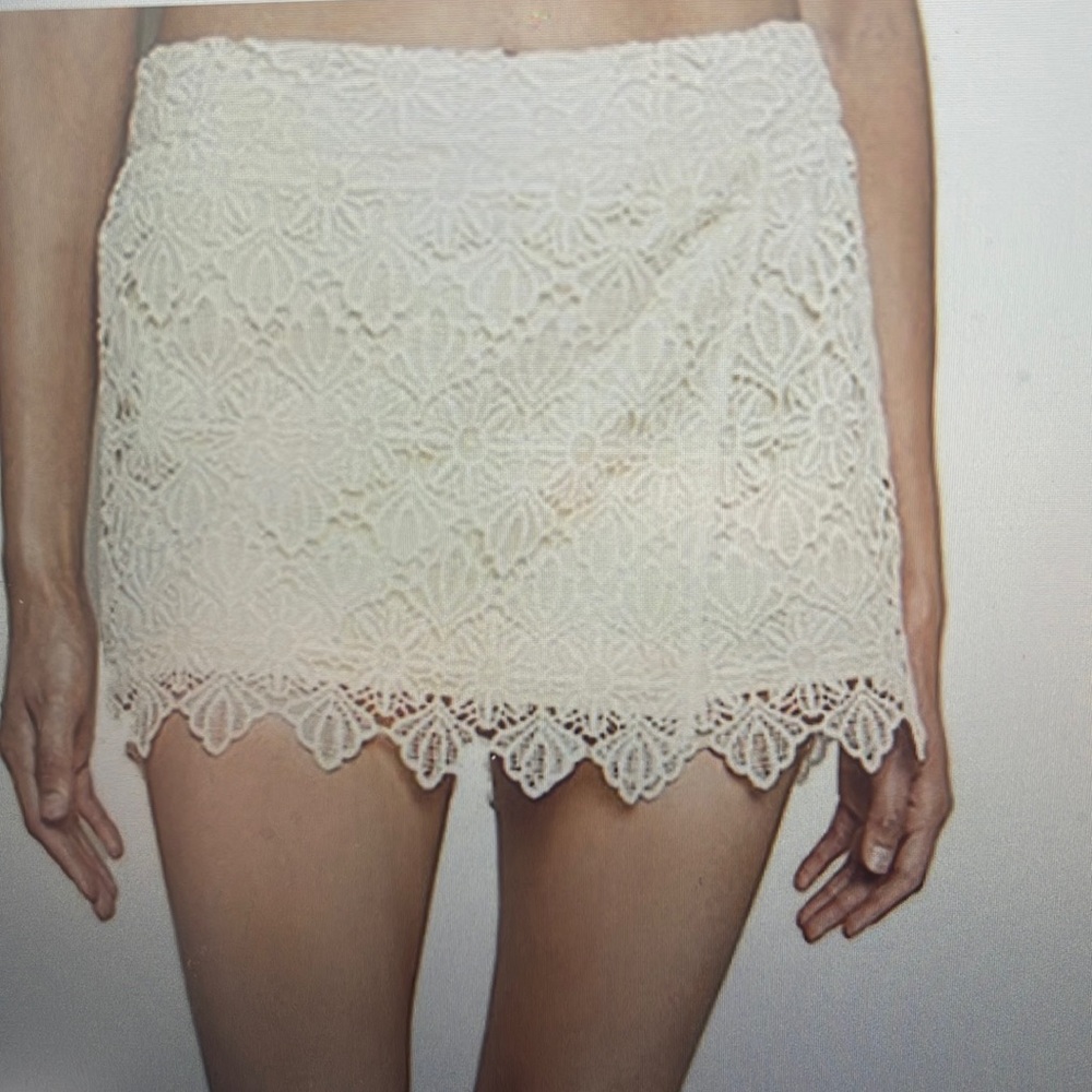 Umgee Skort Shorts New Natural Lace